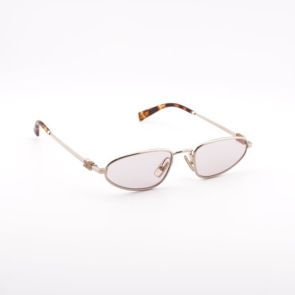 Miu Miu MUA52S ZVN4I0 Sunglasses Gold Cat Eye Frame, Pink Lenses - Picture 1 of 10